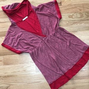 Flowy hooded short sleeve top